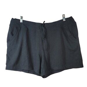 32 Degrees Cool Womens Athletic Shorts Black XXL Drawstring Pockets Pull On